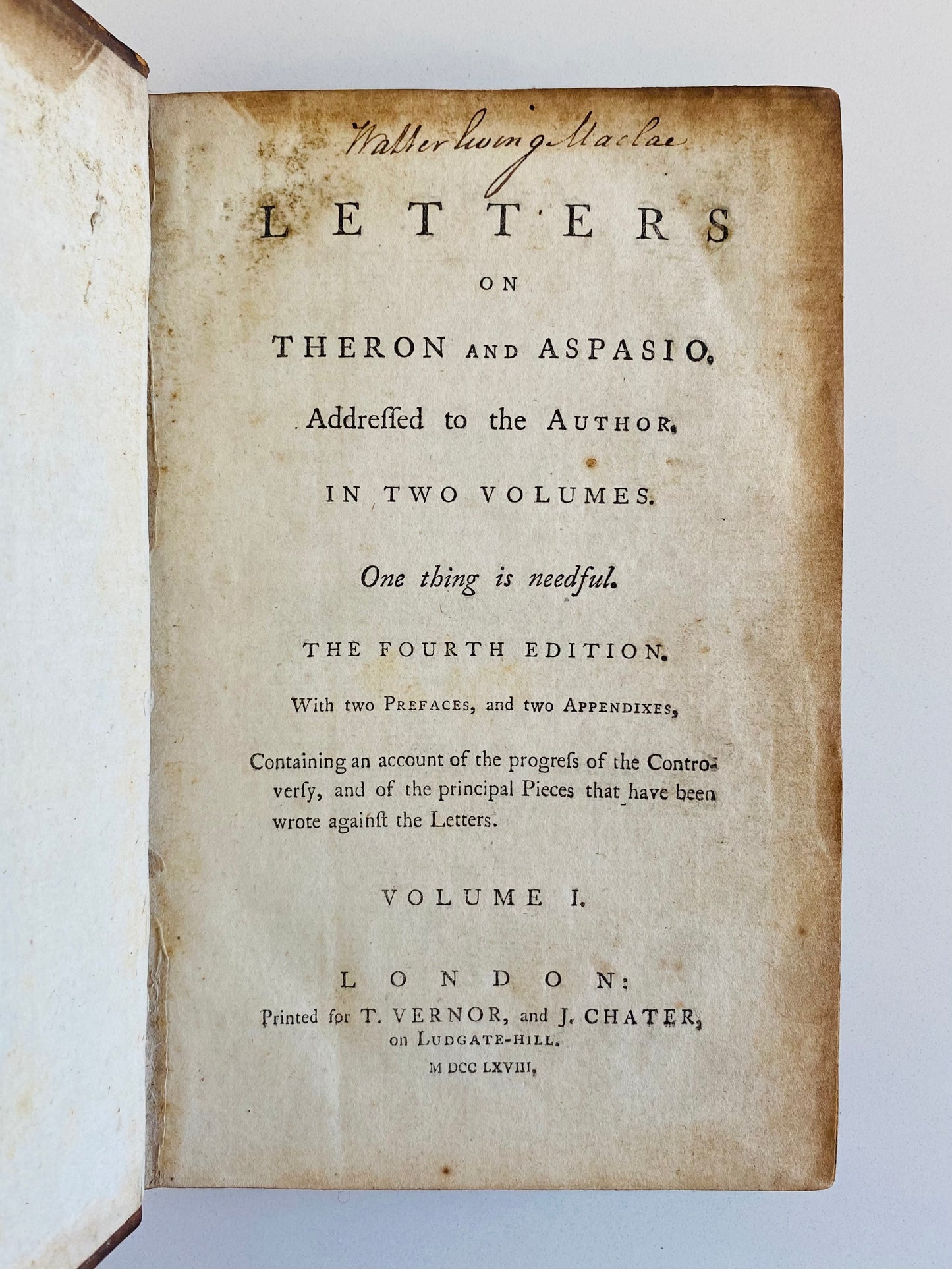 1768 JAMES HERVEY. Very Early Edition of Great Awakening Divine on Nature of True Grace.