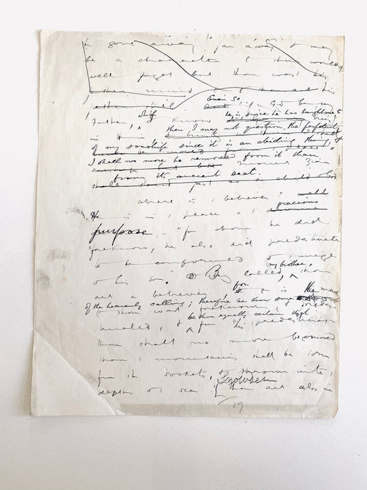 1878 C. H. SPURGEON. 1p Manuscript Corrected Sermon. The Immovability of the Believer. No 2