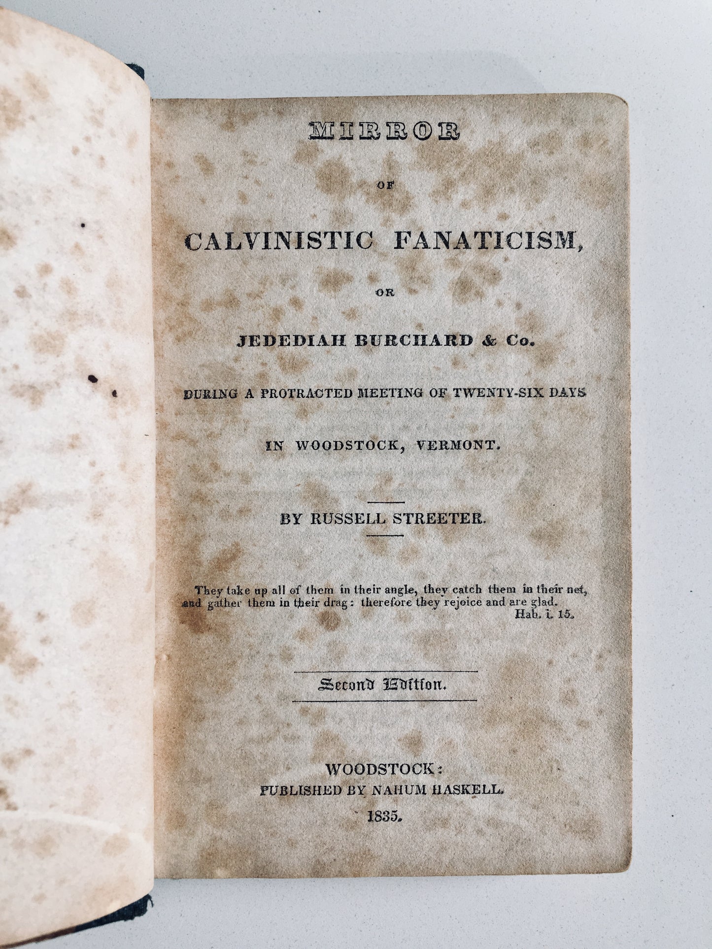 1835 JEDIDIAH BURCHARD. Critical of Radical Revivalist who Led Charles Finney to Christ. Rare