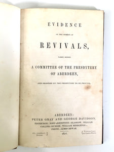 1841 ROBERT MURRAY M'CHEYNE. Evidence on the Revivals of 1839. Very rare.