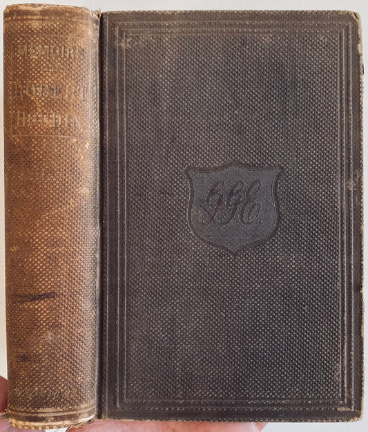 1859 HARRY HOUDINI. Rare Memoirs of Houdini's Namesake, French Conjurer, Robert-Houdin.