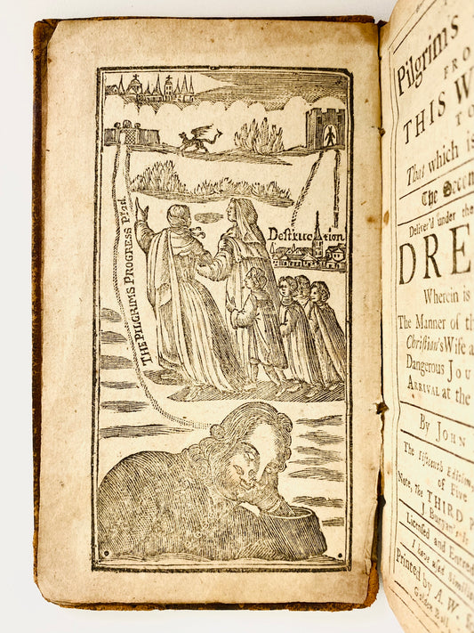 1734 JOHN BUNYAN. Rare Early Pilgrim's Progress with Superb Naive Woodcuts. Part II Only.