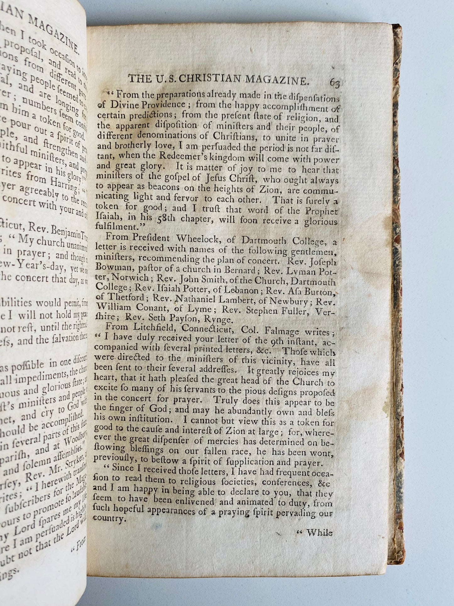 1796 GREAT AWAKENING. Important American Revivalist Periodical w/ Superb Provenance!