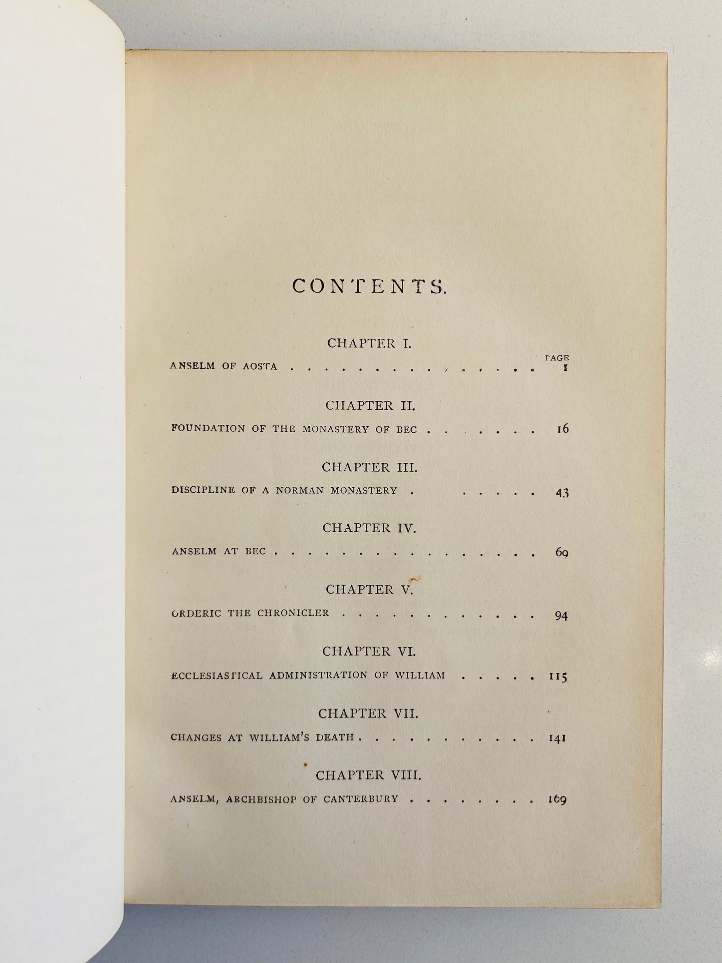 1884 R. W. CHURCH. Life and Ministry of St. Anselm [1033-1109]. Medieval Missionary to England