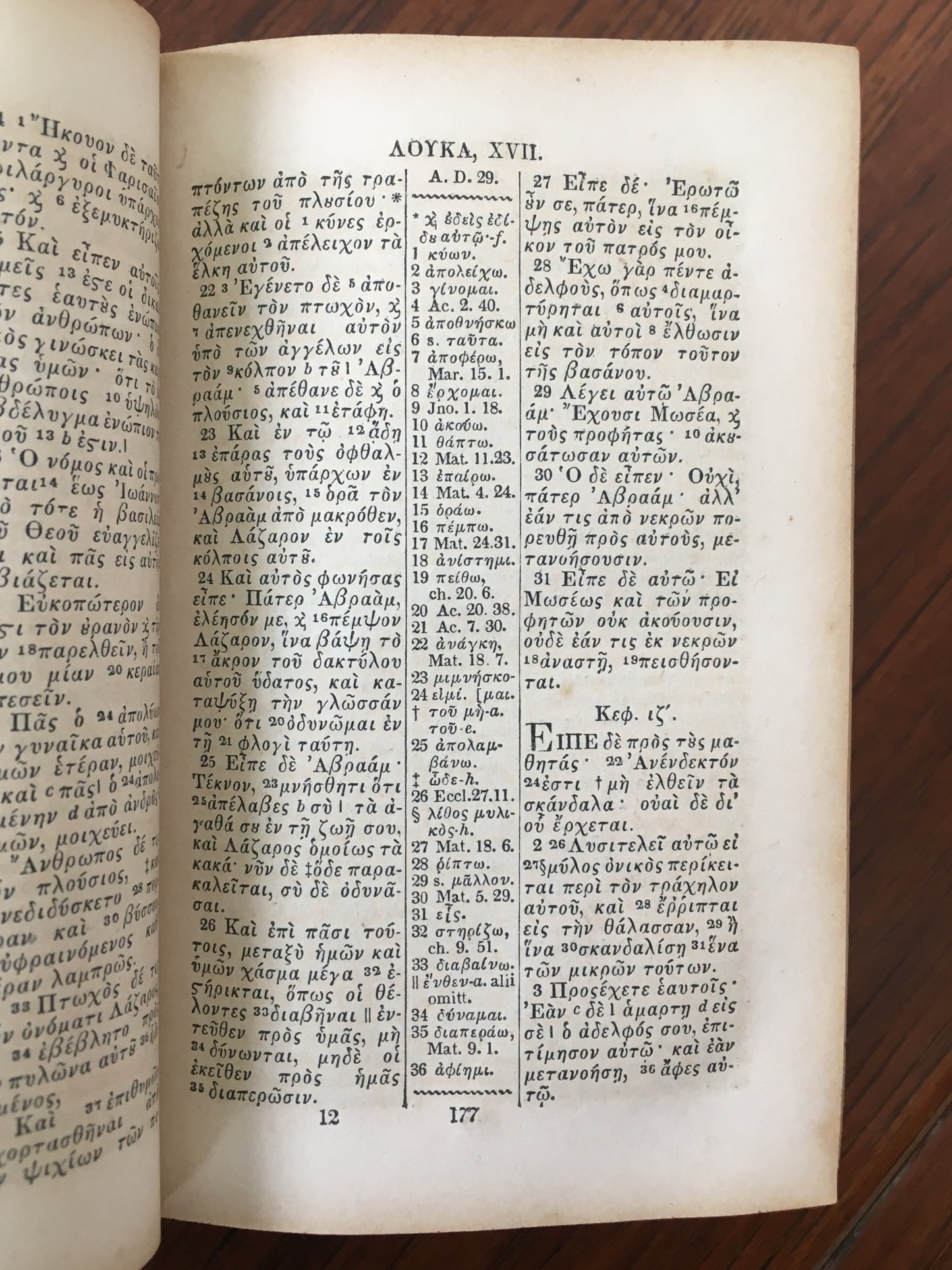 1850 GREEK NEW TESTAMENT. Fine Leather Greek NT and Lexicon with Plates!