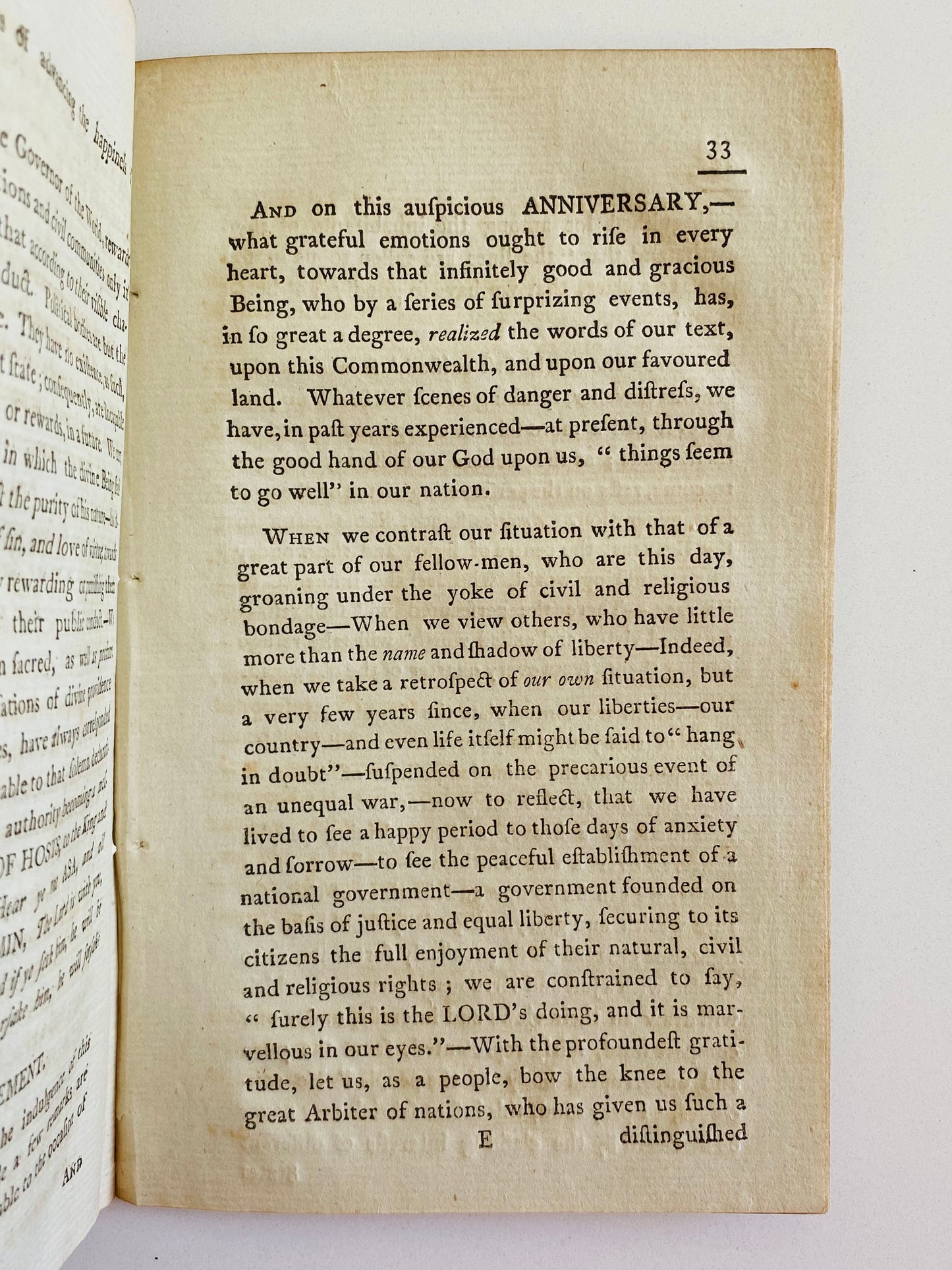 1791 CHANDLER ROBBINS. Sermon on God's Blessing and Favor on America Preached before John Hancock.