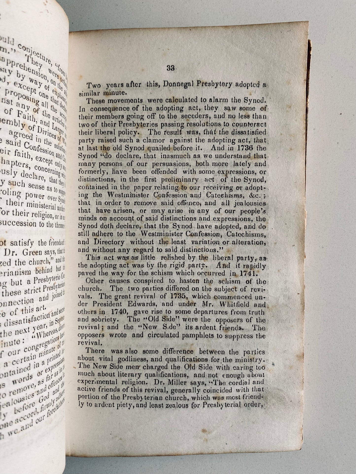 1843 PRESBYTERIAN. Rare History of Old School - New School Controvery from Whitefield to A. Barnes.