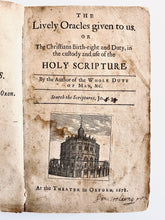 Load image into Gallery viewer, 1678 RICHARD ALLESTREE. The Christian&#39;s Birth-right in Holy Scripture. Glorious Revolution Provenance!