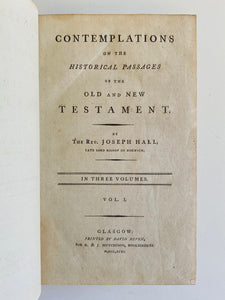 1796 JOSEPH HALL. Contemplations on Historical Passages of Scripture. Spurgeon Recommends!