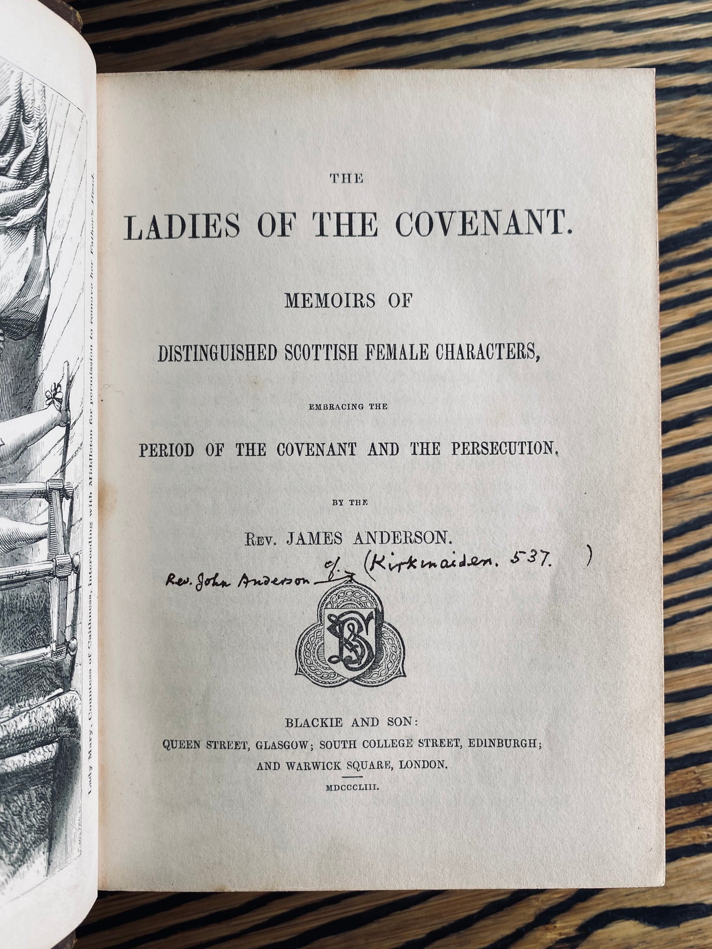 1853 JAMES ANDERSON. Female Martyrs & Pious Women of the Scottish Covenanters. Beautiful Gothic Binding!