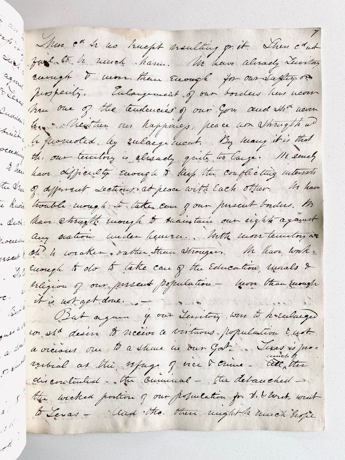 1844 ANTI-SLAVERY. 26pp Unpublished MSs Abolitionist Sermon Preached on Eve of Annexation of Texas.