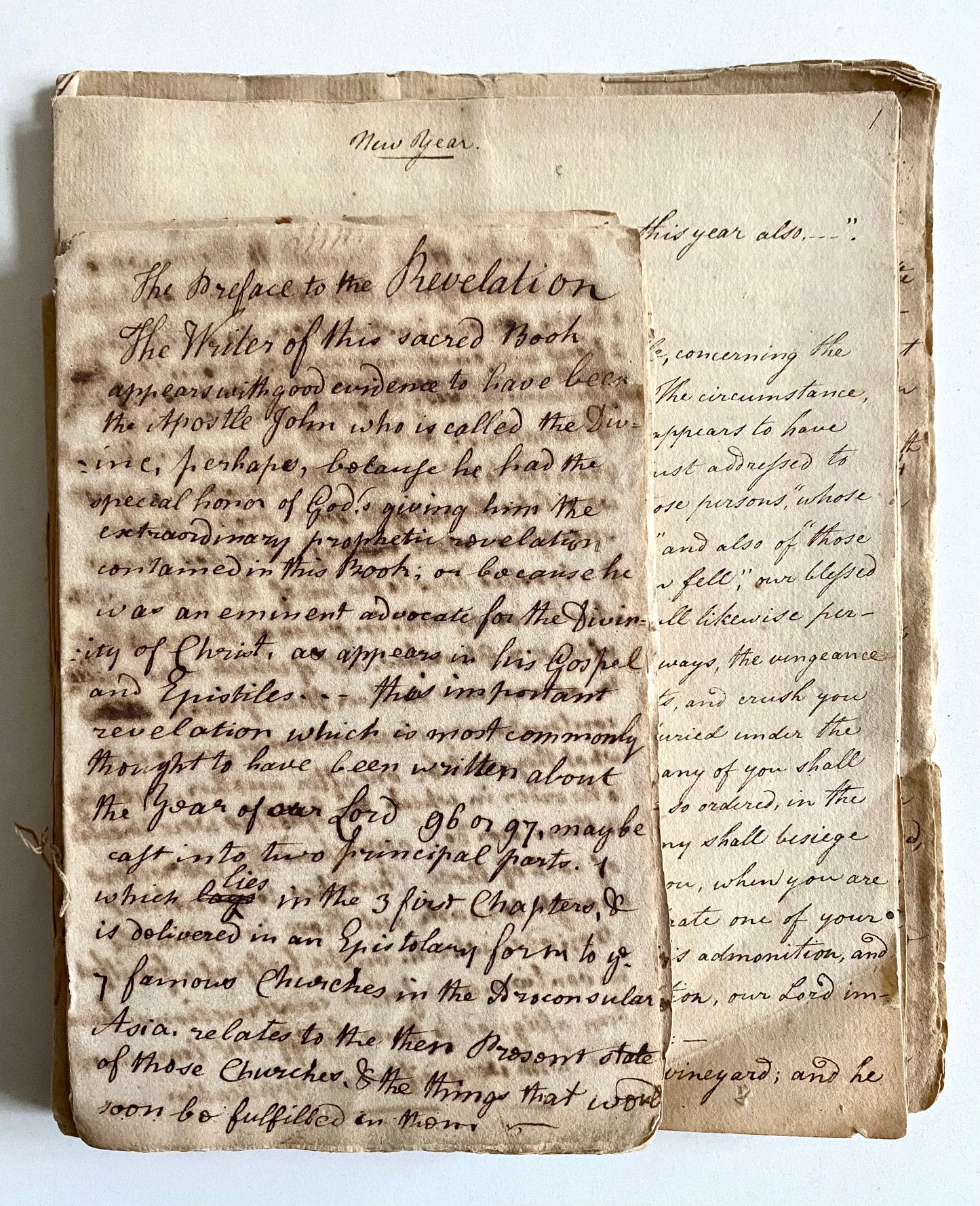 1805 THOMAS PICTON. Manuscript Sermon Archive of First Chaplain to West Point.