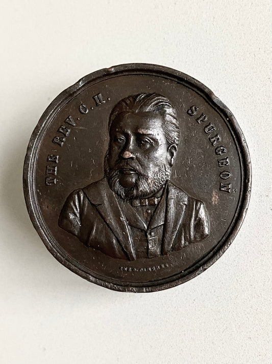 1892 C. H. SPURGEON. Fine Bronze Mourning Medallion Issued at His Death. Best Version!