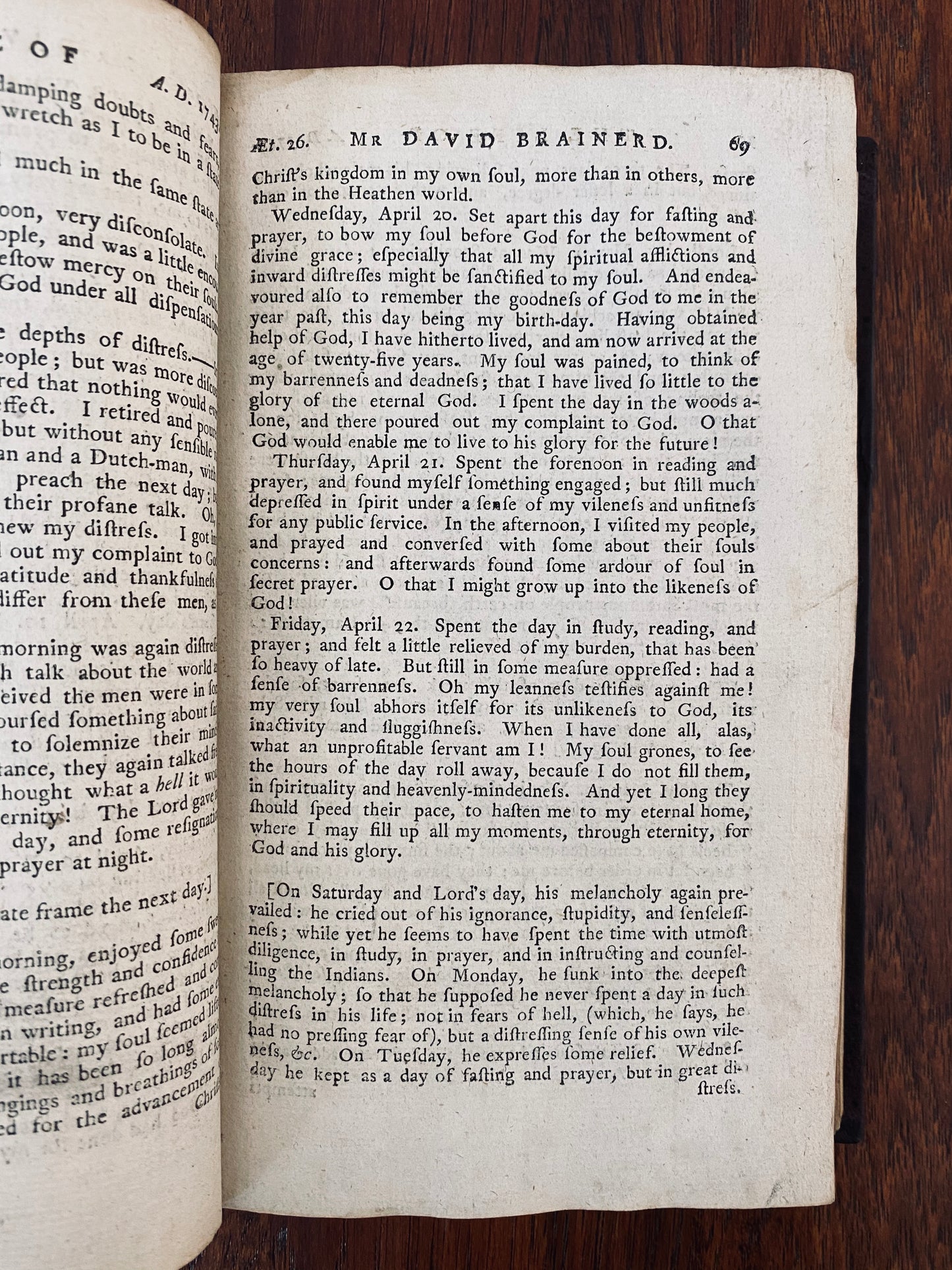 1765 DAVID BRAINERD. First Complete Edition of Brainerd's Journal + Jonathan Edwards' Life of Brainerd