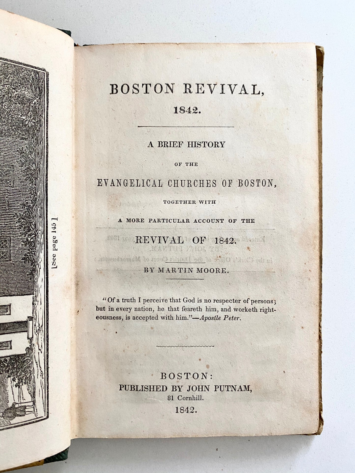 1843 MARTIN MOORE. Boston Revival of 1842 with a History of Revival in that City. Rare!