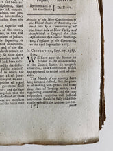 Load image into Gallery viewer, 1787 CONSTITUTION OF UNITED STATES. First English Printing of Important Americana