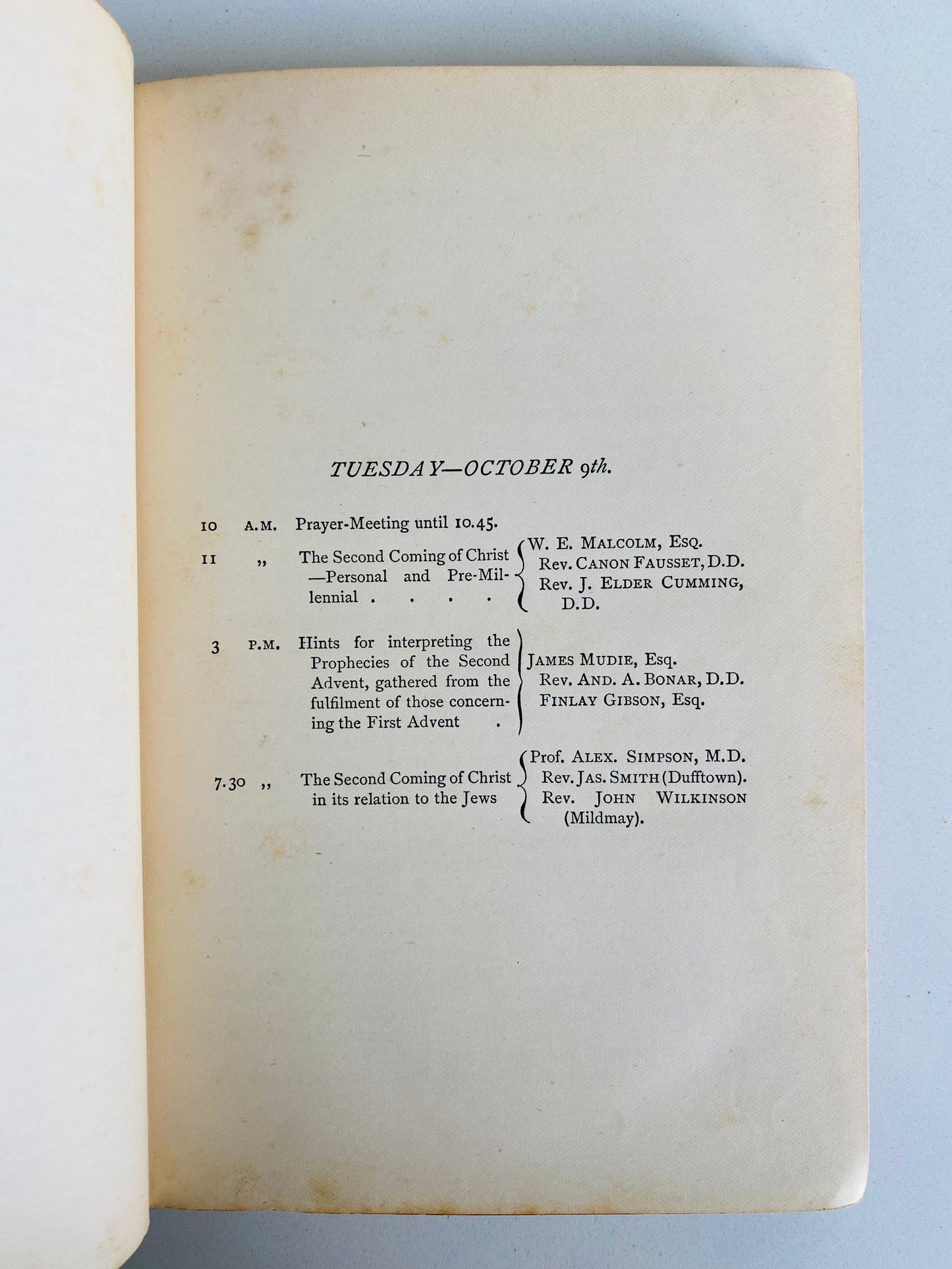 1888 H. GRATTAN GUINNESS &c. Premillennial Eschatology Convention in Edinburgh, 1888. Rare!