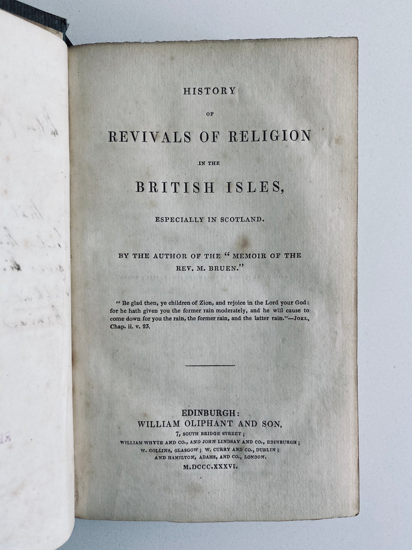 1836 REVIVALS IN THE BRITISH ISLES. Very Rare Wor on Scottish, Irish, Welsh, & English Revivals & Miracles!