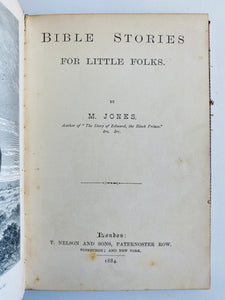 1884 MARY JONES. Bible Stories for Little Folks. Fine Leather Presentation Binding