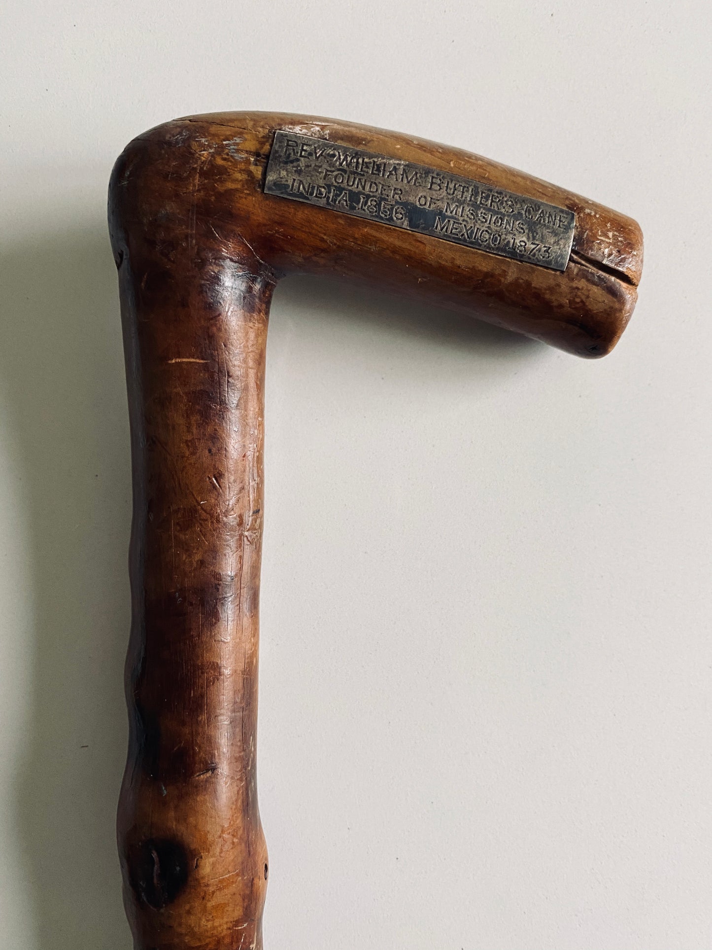 1899 WILLIAM BUTLER. Fine Walking Cane Belonging to the Francis Asbury of Methodist Missions in India & Mexico!