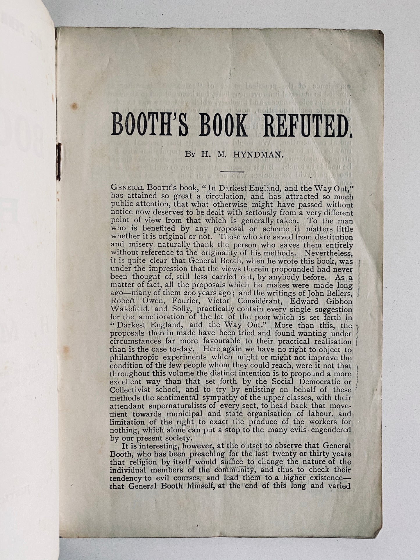 1890 WILLIAM BOOTH. General William Booth's "In Darkest England" Refuted. Very Scarce Salvation Army