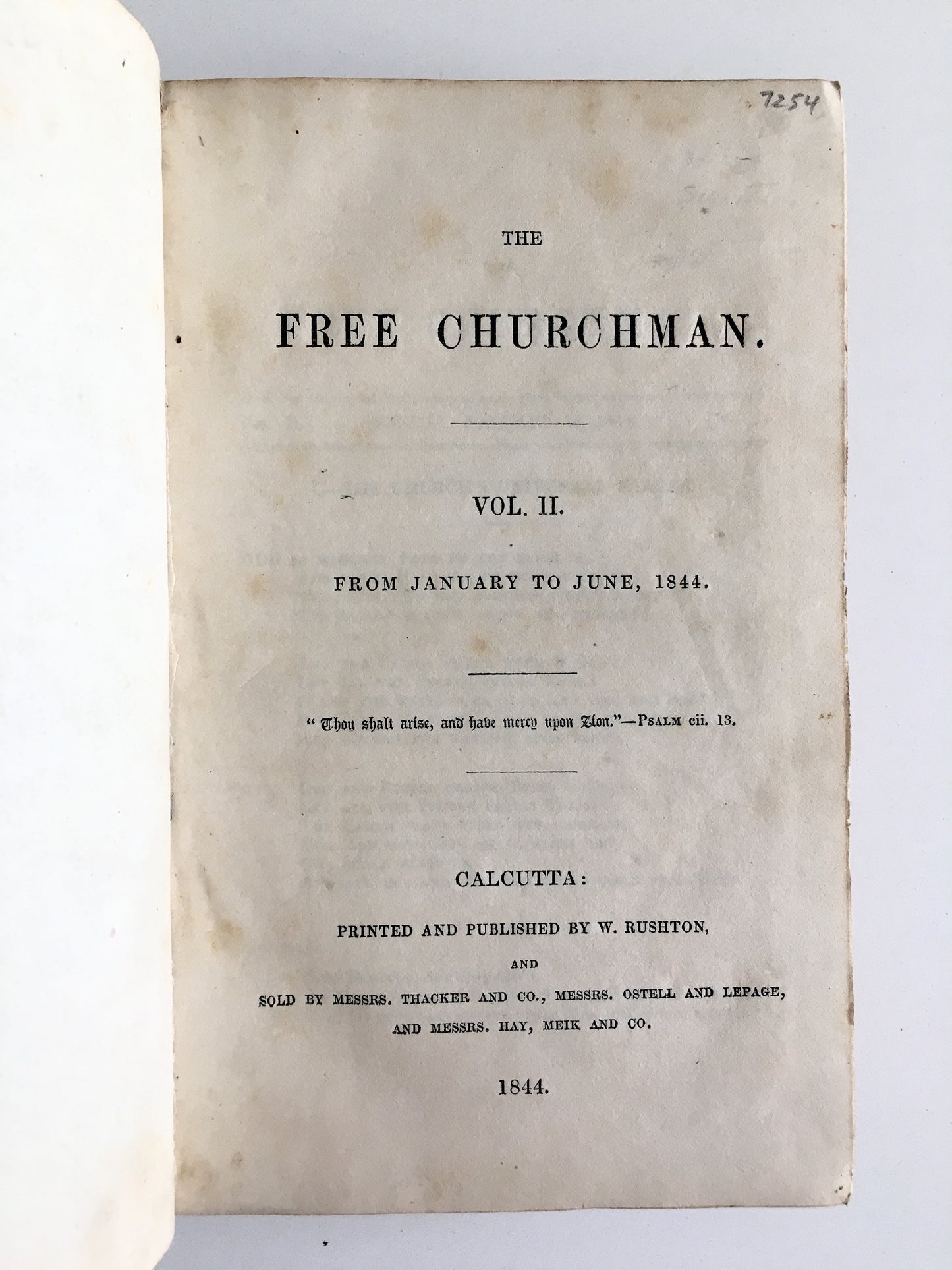 1844 FREE CHURCHMAN MAG. Scottish Periodical on Historic Revivals. Excellent Content