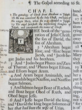 Load image into Gallery viewer, 1701 FIRST CHRONOLOGICAL BIBLE PUBLISHED! Massive Folio in Elaborate Chronological Binding.