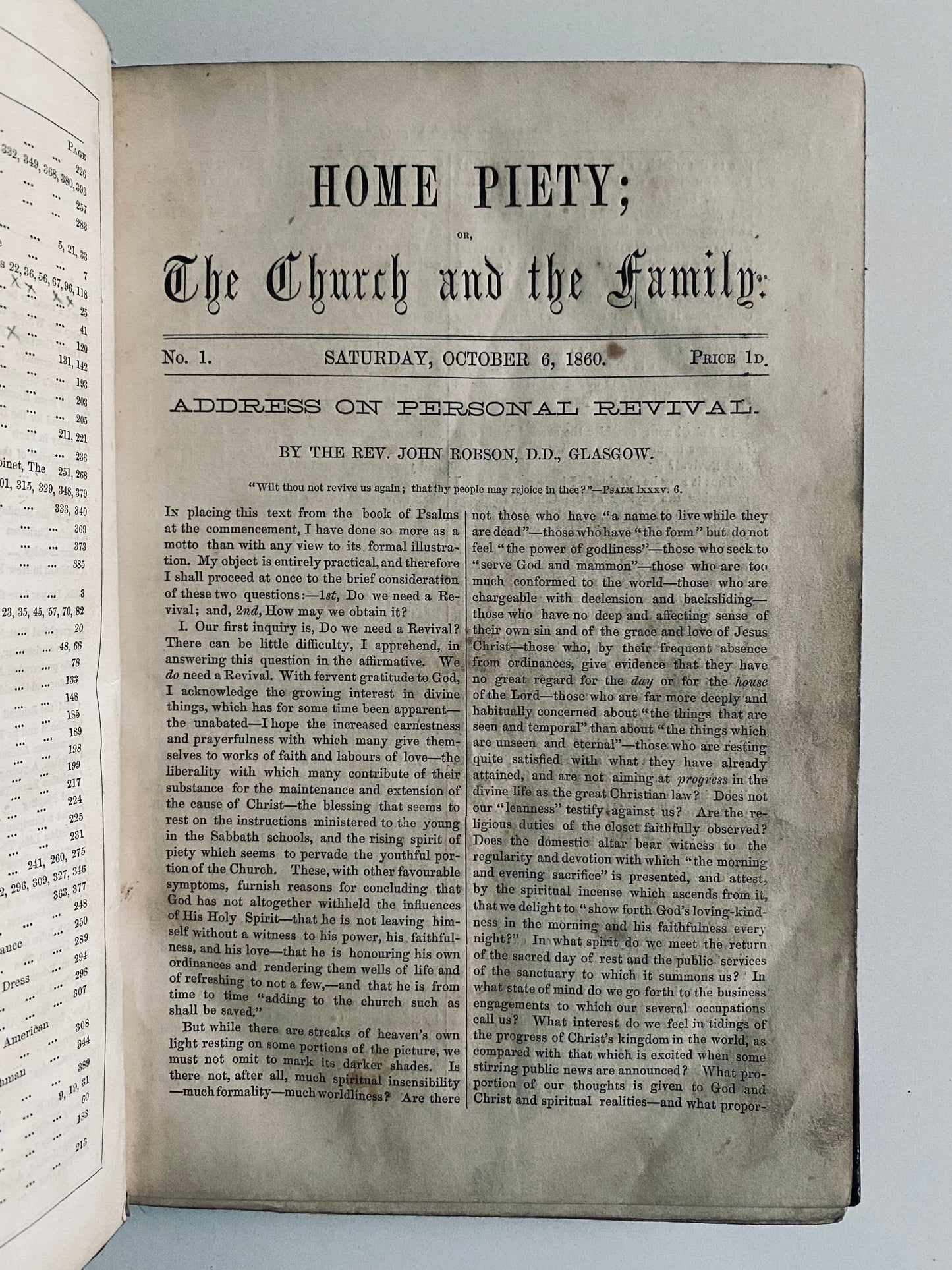 1860-61 HOME PIETY REVIVAL MAGAZINE. Superb 1859 Prayer Revival Periodical for the Family.