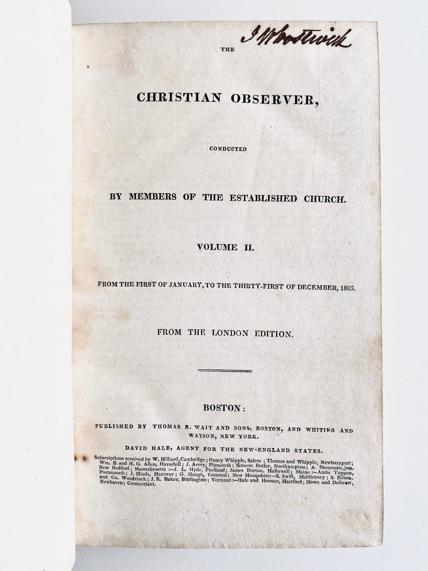 1803 CHRISTIAN OBSERVER MAG. William Wilberforce, Slavery, William Carey, John Calvin, &c.