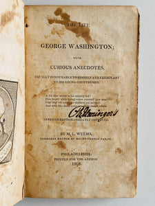 1808 GEORGE WASHINGTON. 1st Biography of Washington by Pastoral Friend. Self-Published w/Rare Engraving.