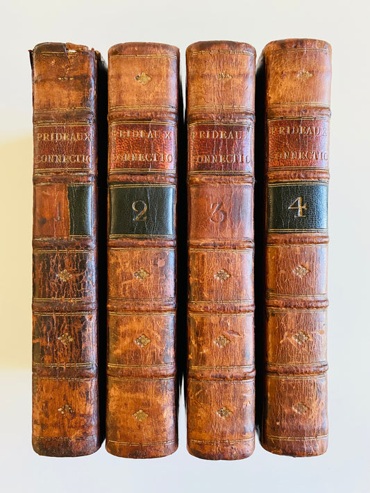 1749 HUMPREY PRIDEAUX. The Old and New Testament Connected - 4 Volumes - Jonathan Edwards!