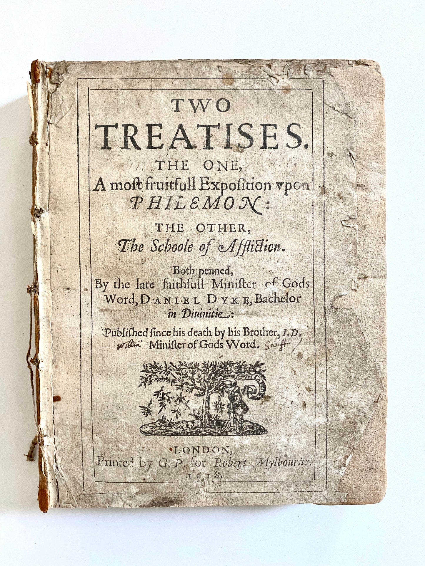 1618 DANIEL DYKE. Exposition of Philemon & The School of Affliction - Mayflower Provenance - Spurgeon Recommend!