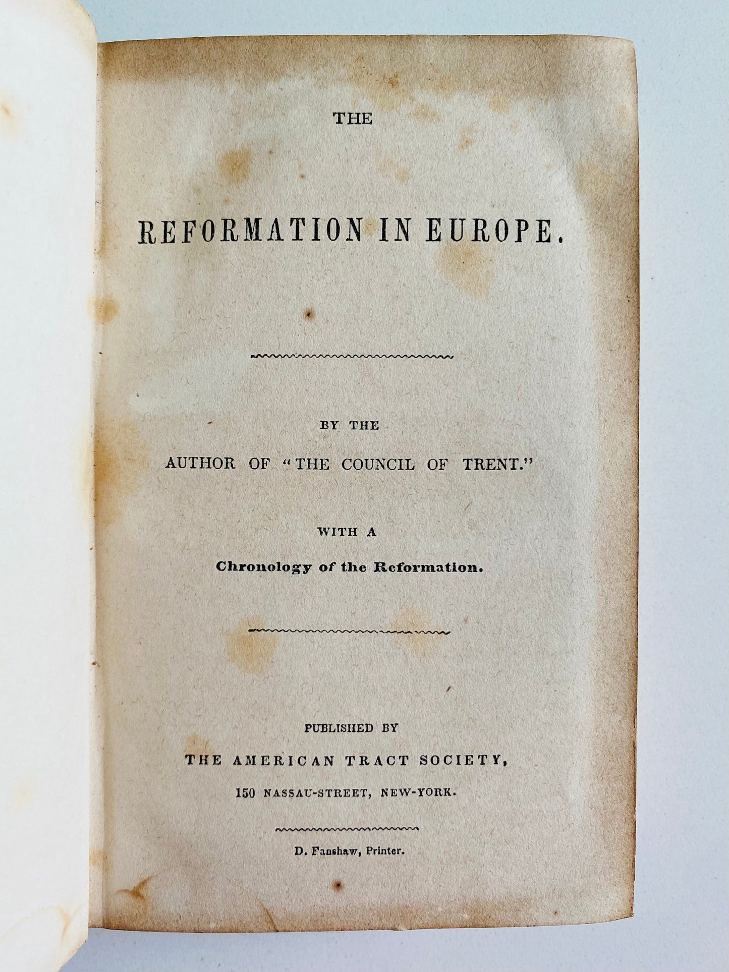 1840 J. M. CRAMP. Baptist History of the Reformation in Europe. Quite Rare!