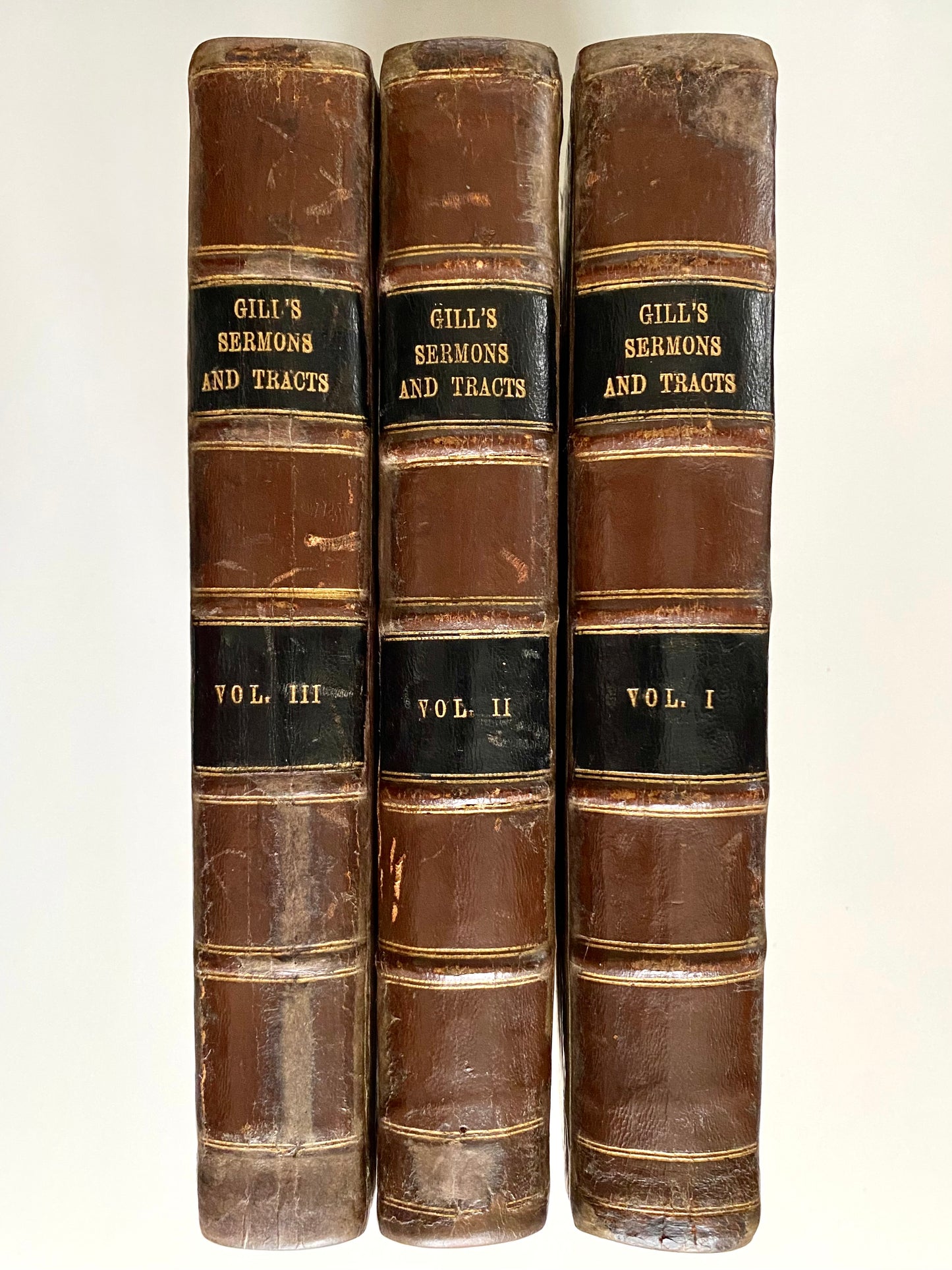 1773 JOHN GILL. Sermons and Tracts, Complete in Three Volumes. First Edition. Rare Reformed Baptist.