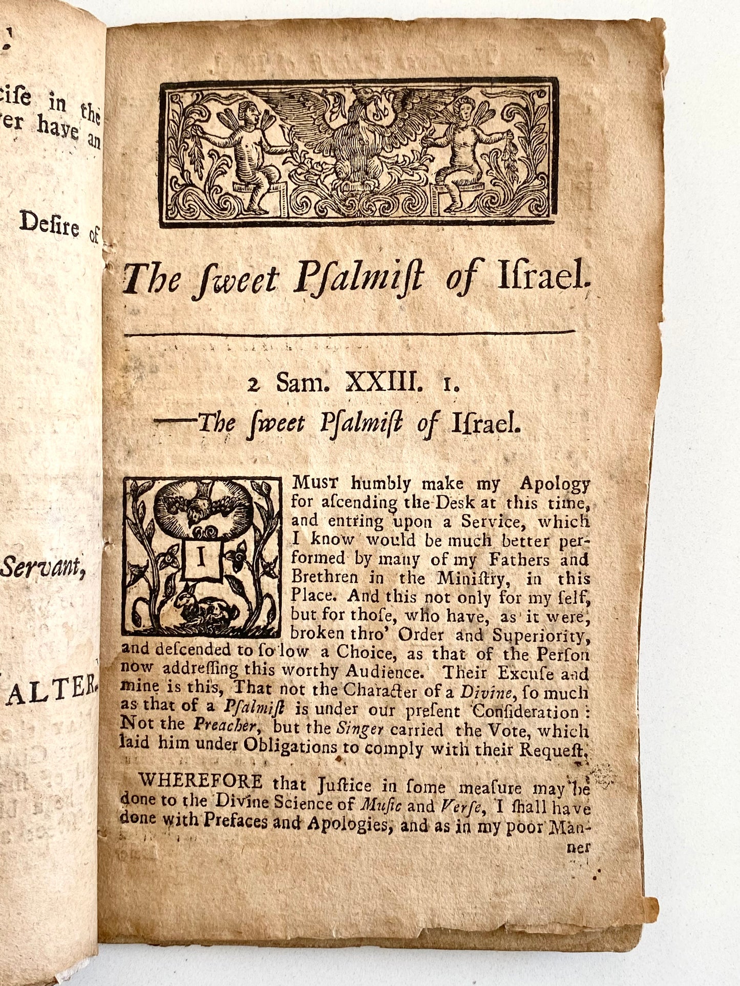 1722 BENJAMIN FRANKLIN Interest. Very Rare on Psalmody and Worship Controversy. Bay Psalm Book, &c.