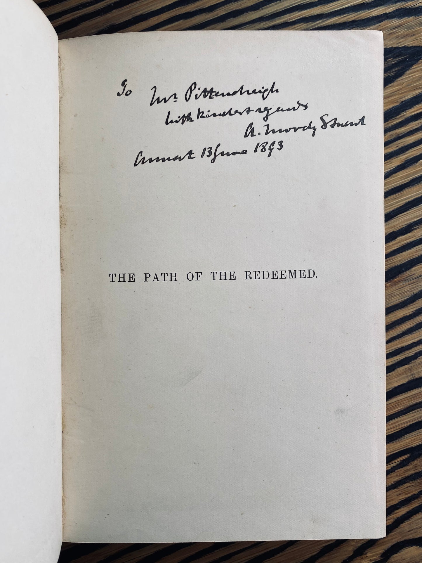 1893 ALEXANDER MOODY-STUART. The Path of the Redeemed - Scottish Sermons - Signed!