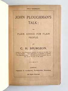 1890 C. H. SPURGEON. John Ploughman's Talks. Very Fine Victorian Binding.