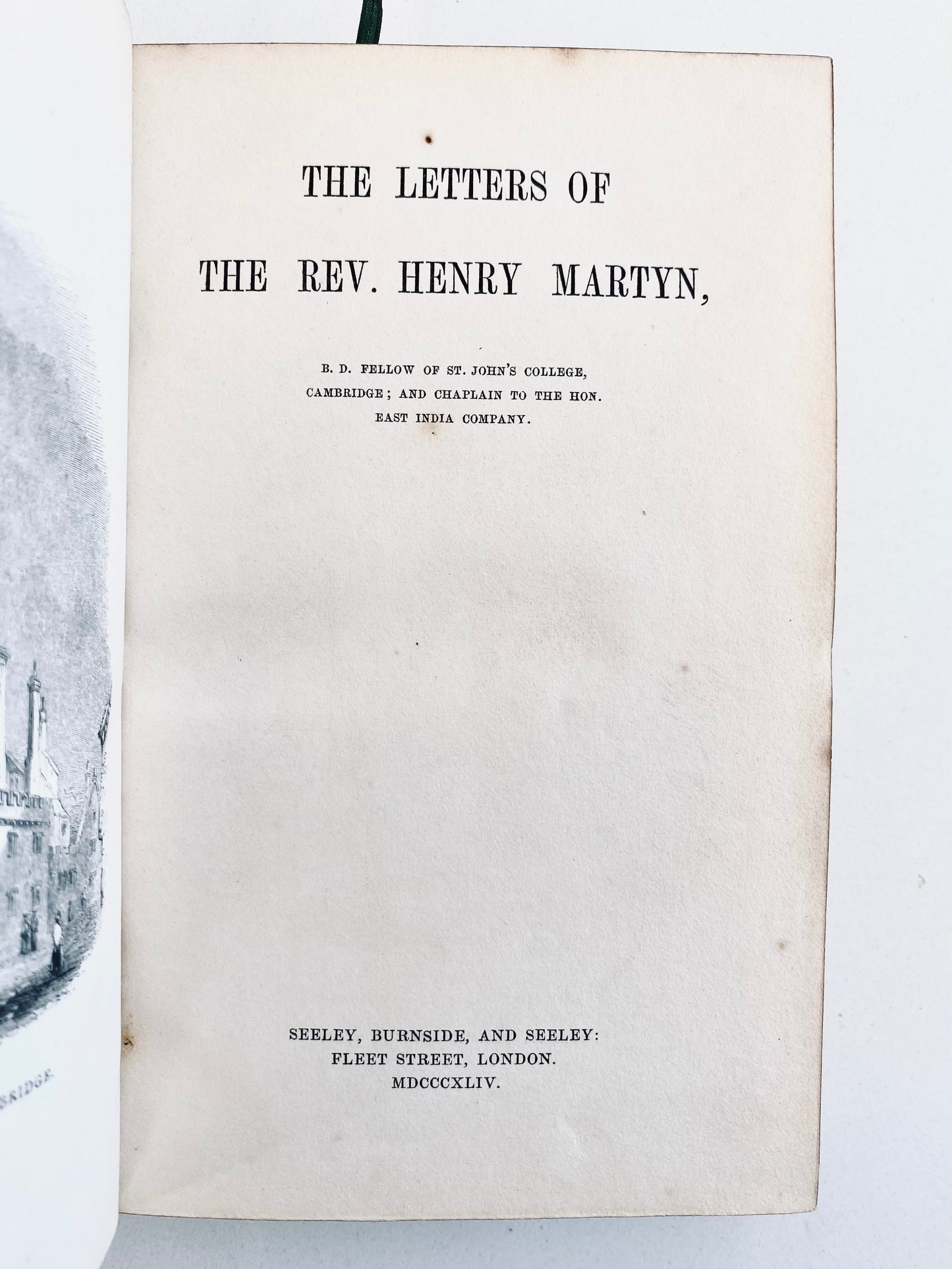 1844 HENRY MARTYN. The Letters of the Rev. Henry Martyn. Fine Morocco Binding. Rare.