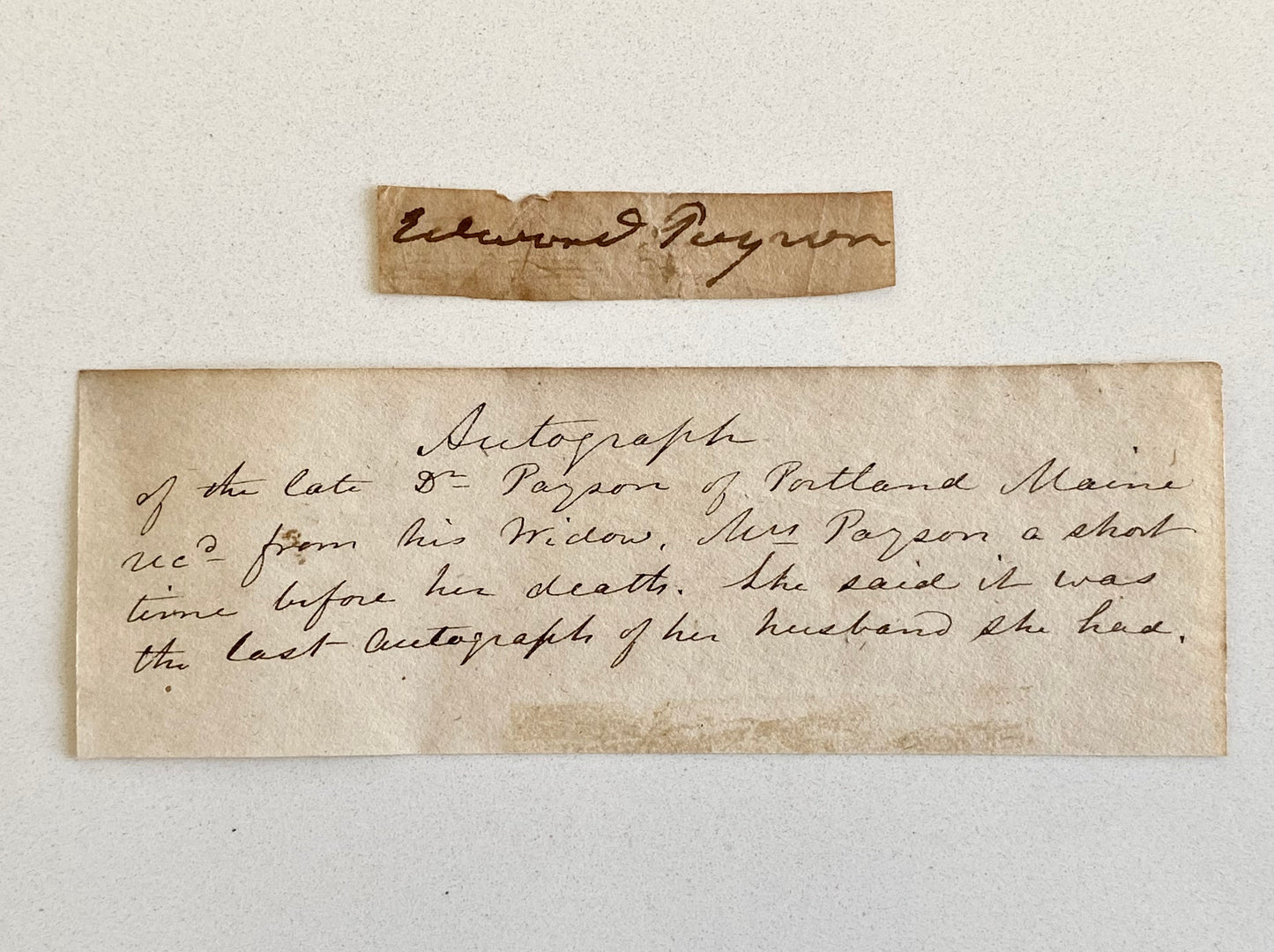 1827 EDWARD PAYSON. Scarce Autograph of "Praying Payson of Portland."