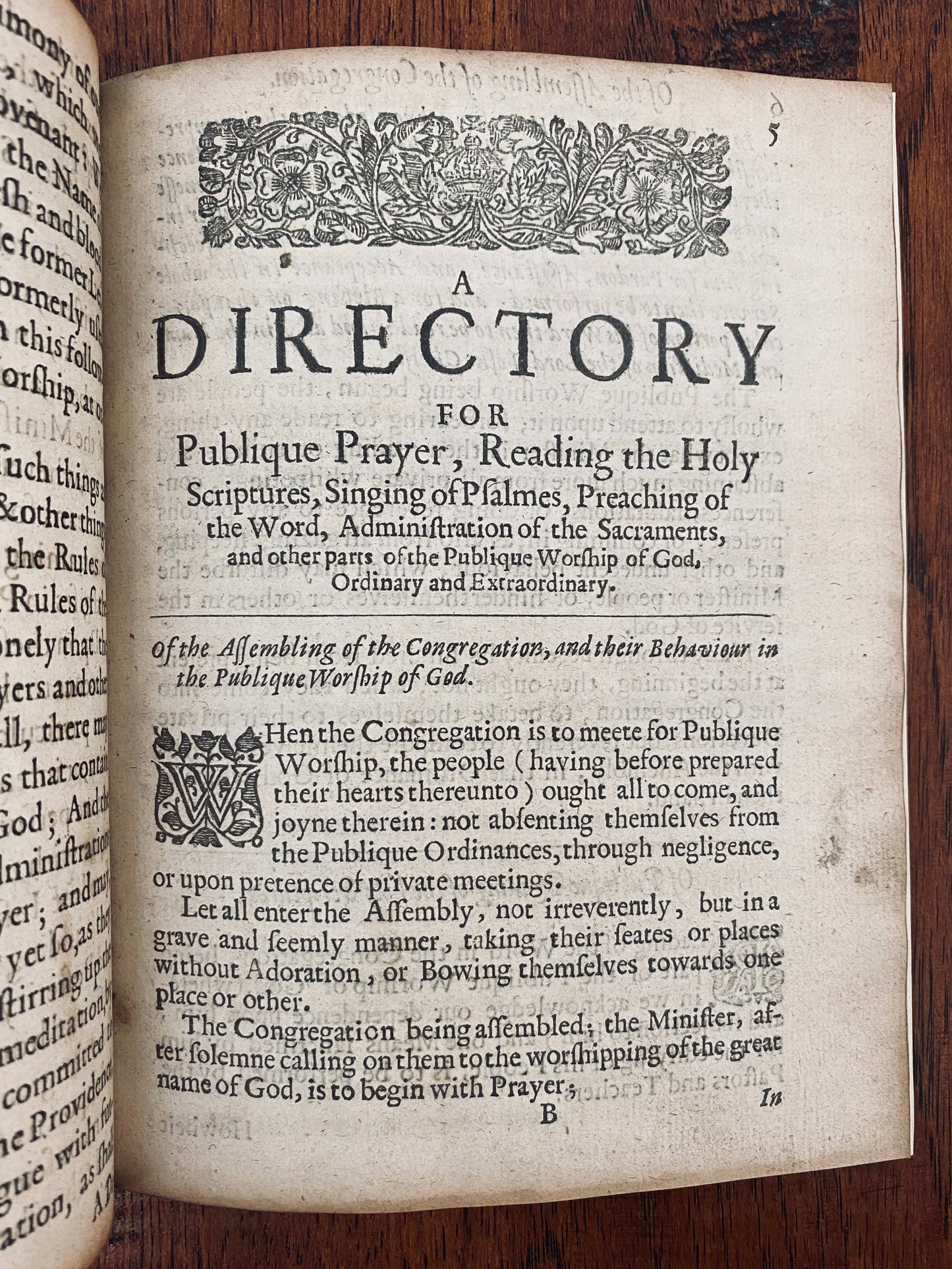 1644 PRESBYTERIAN / PURITAN. Directory for the Publique Worship of God - Replaced Common-Prayer.