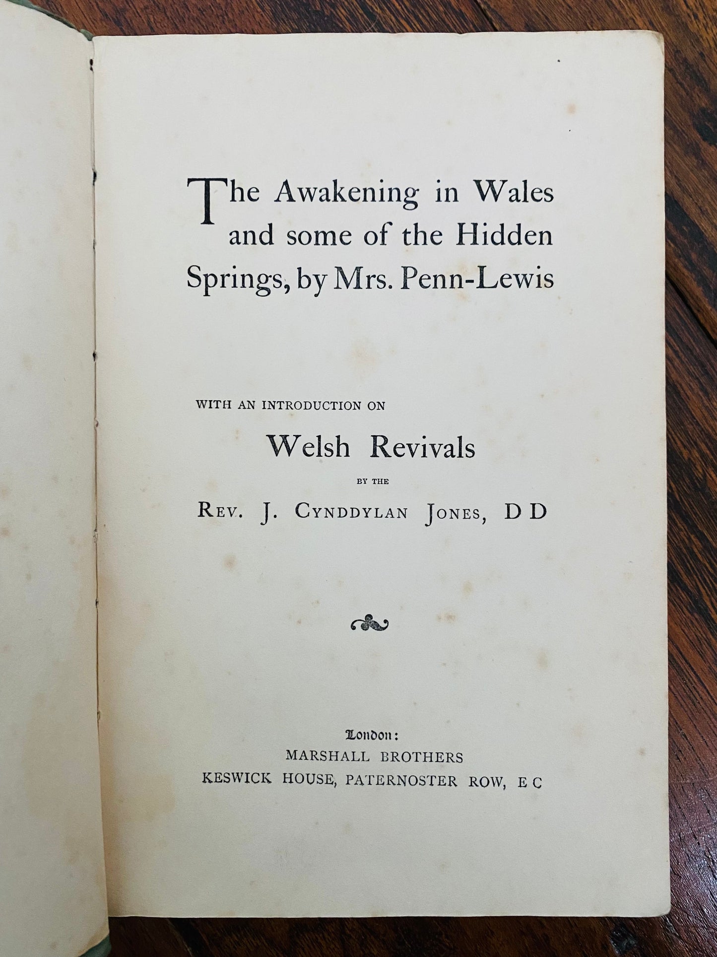 1905 JESSIE PENN-LEWIS. First Edition of The Awakening in Wales & History of Welsh Revivals.