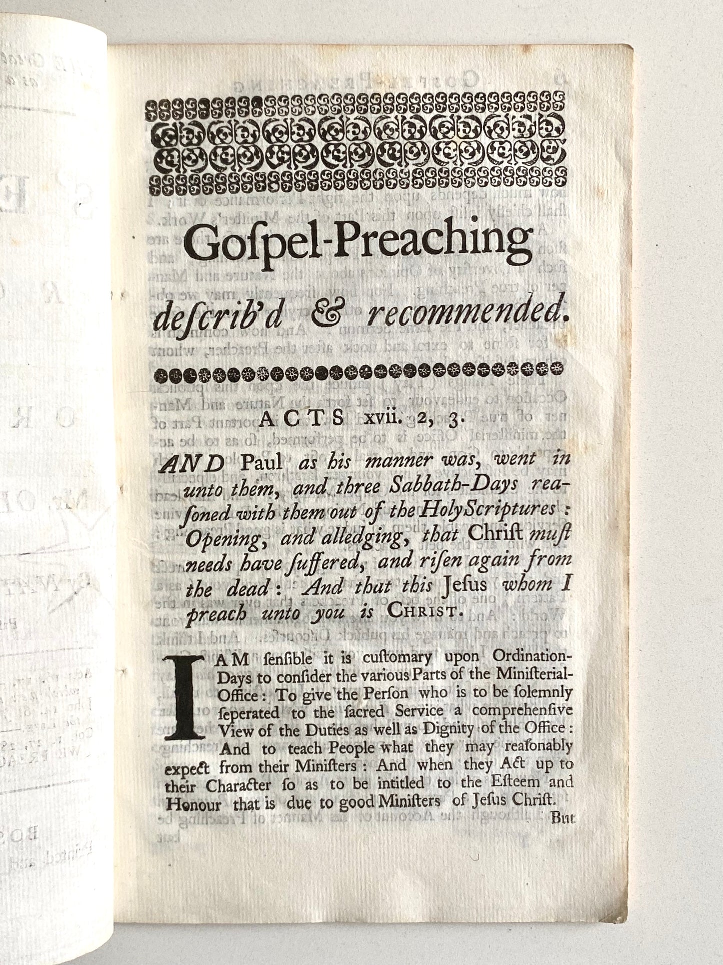 1751 OLIVER PEABODY. The Apostle Paul a Pattern of True Gospel Preaching. Natick Indian MIssionary.