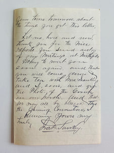 1888 IRA D. SANKEY. Superb 2pp Autograph Letter Regarding Distribution of Hymns and an Upcoming Convention.