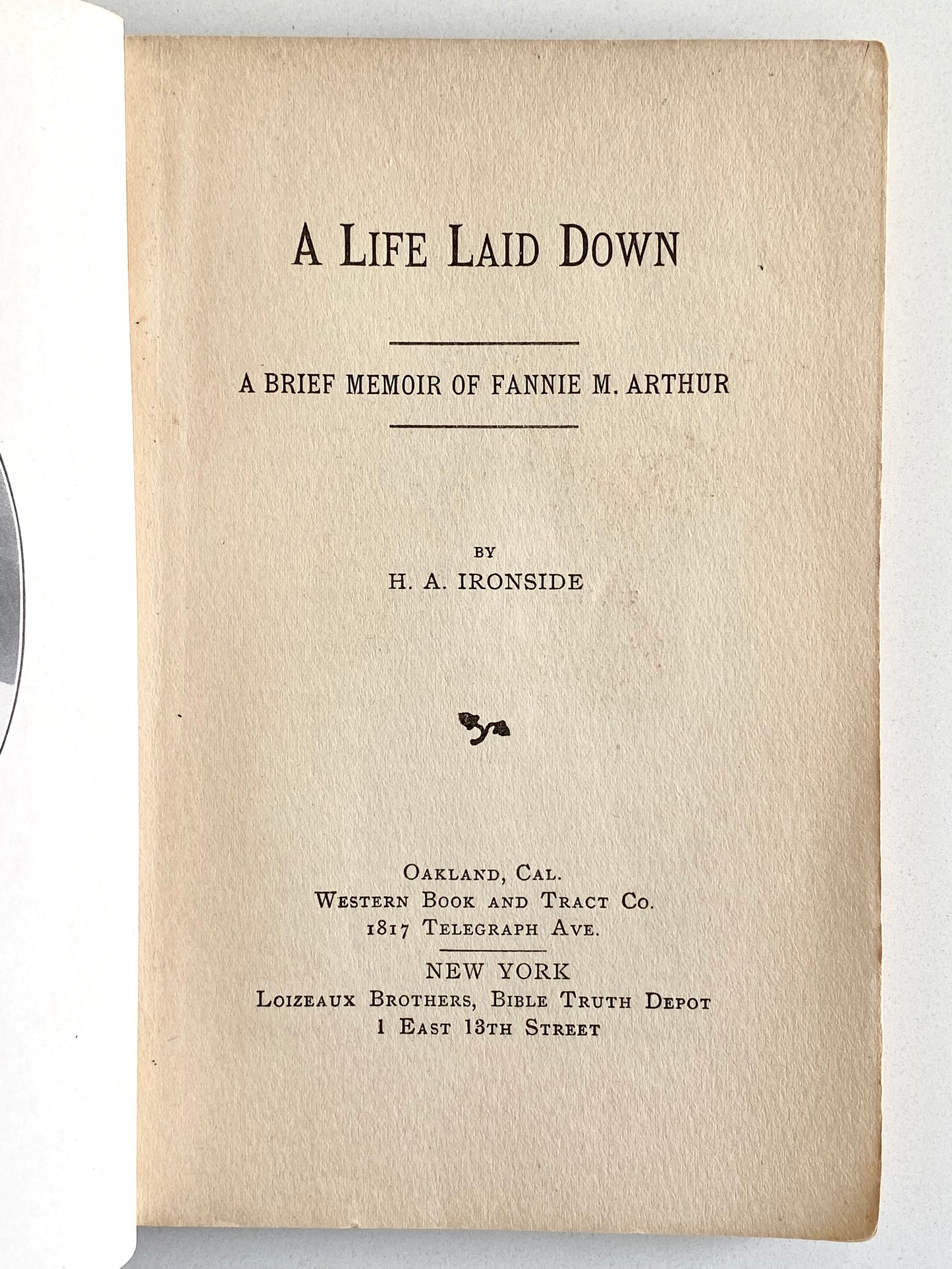 1917 H. A. IRONSIDE. Scarce Memoir of Pioneer Costa Rican Missionary.