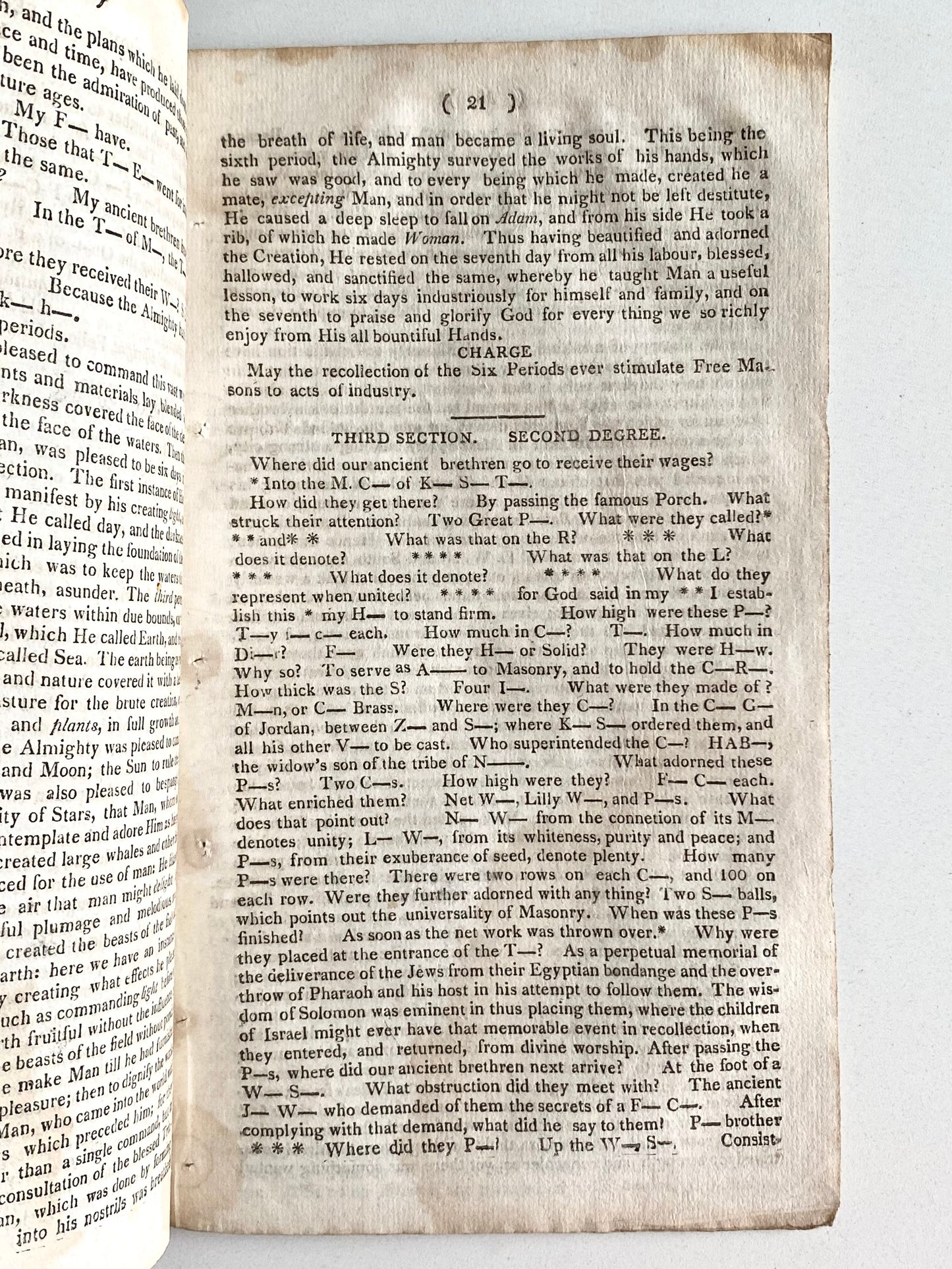 1812 JOHN A. ROHR. Free Mason's Instructor; Or, Lectures on the First Three Degrees of Masonry.