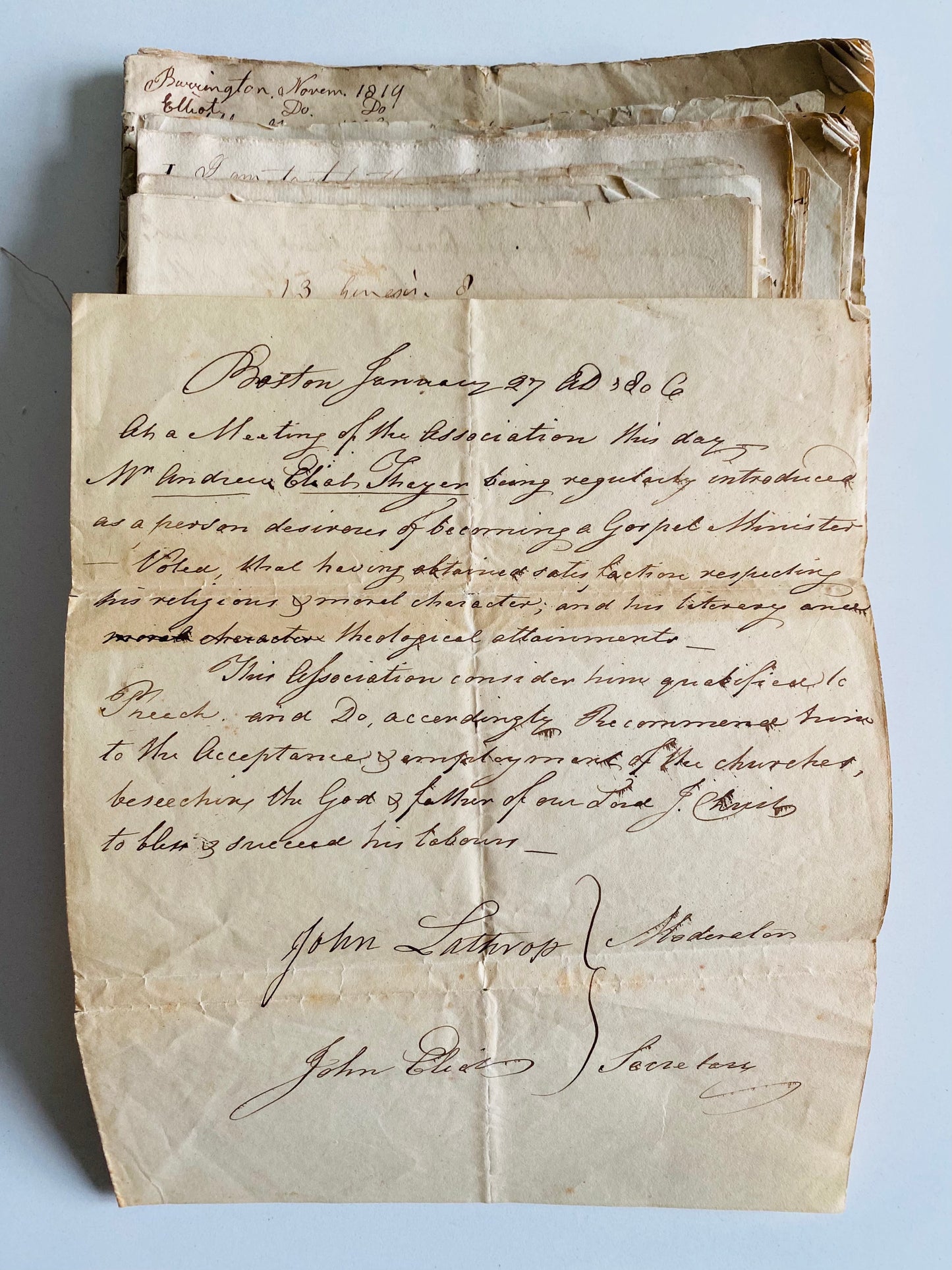 1761-1792 EBENEZER THAYER. Over 600 Pages of Manuscript Searching & Highly Evangelical Sermons by Pro-American Revolutionary War Divine.