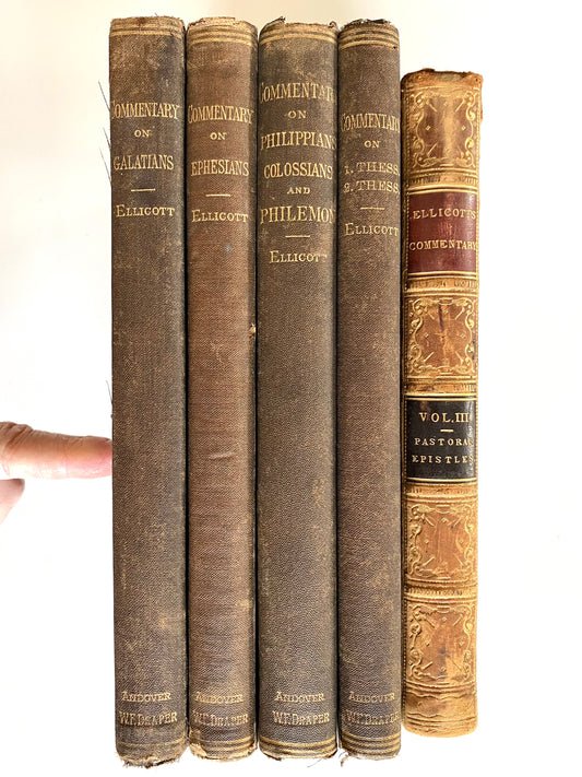 1861 C. J. ELLICOTT. Grammatical Commentary on Pastoral Epistles + 4 Others.