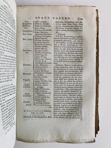 1787 CONSTITUTION OF UNITED STATES. First English Printing of Important Americana
