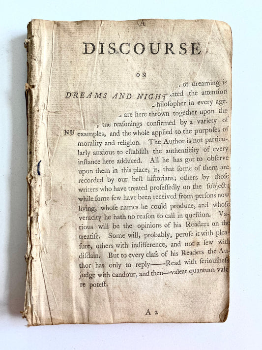 1791 DAVID SIMPSON. Discourse on Dreams and Night Visions Given by the Lord - RARE METHODIST!