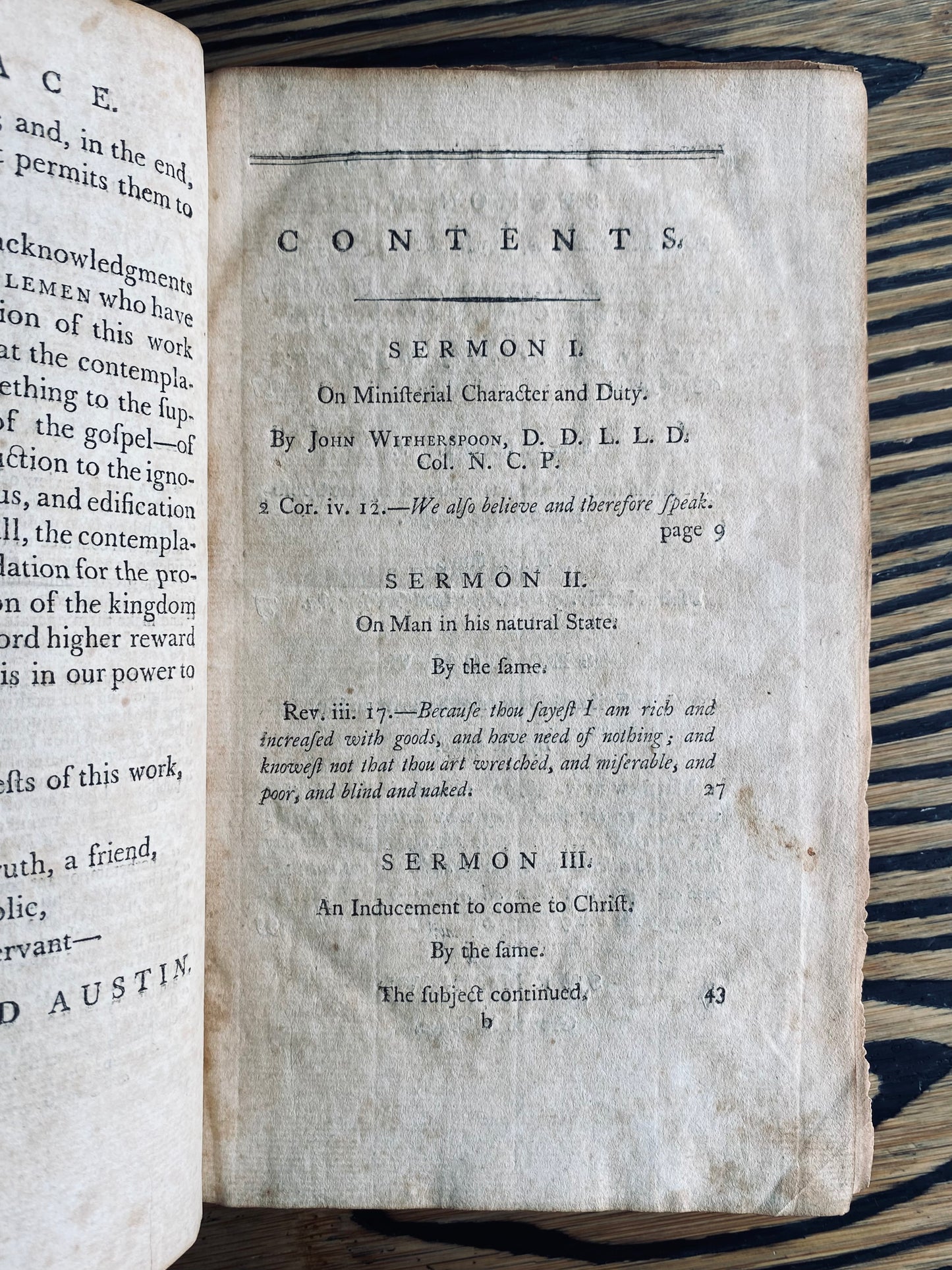 1791 JOHN WITHERSPOON &c. The American Preacher; First Collection of American Pulpit Sermons Post-Revolutionary War